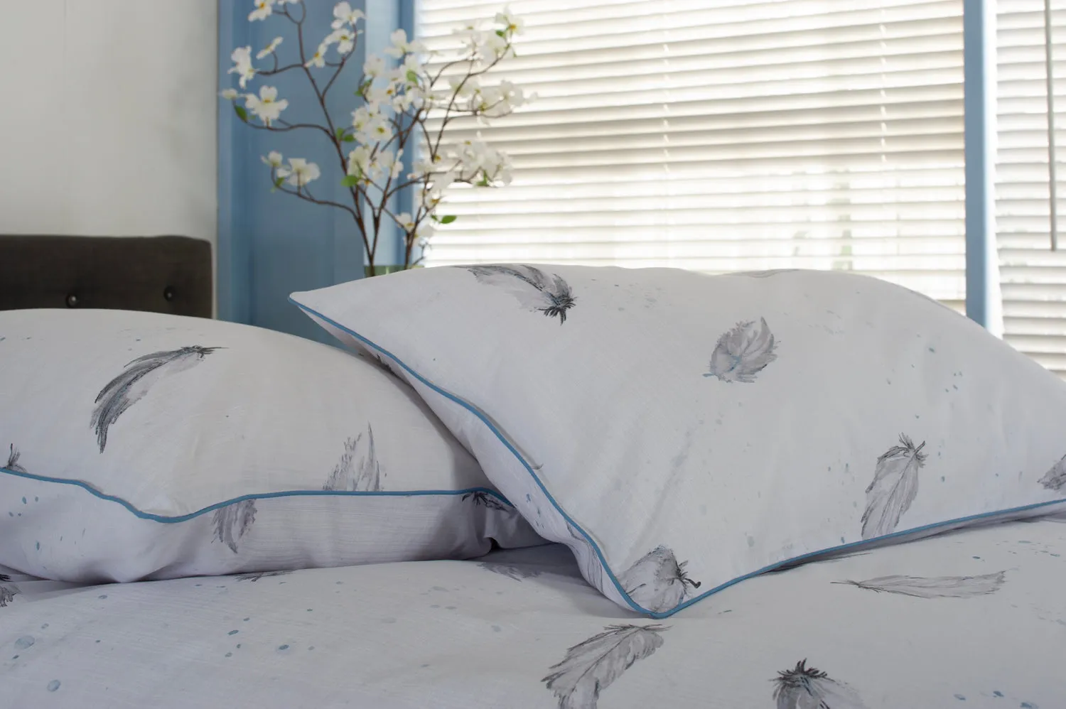 Swirl of Feathers Printed Percale Cotton Duvet Set