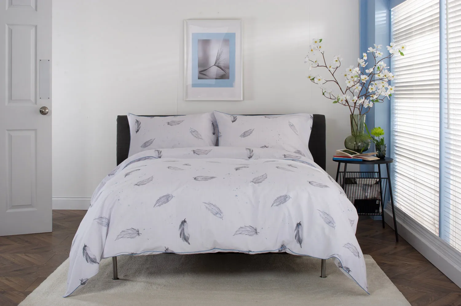 Swirl of Feathers Printed Percale Cotton Duvet Set