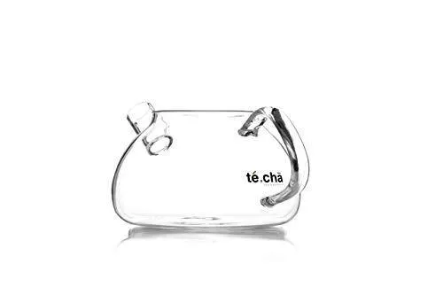 Te.Cha Glass Teapot Kettle with Glass Infuser and Bamboo Lid, 100% Microwave-Safe Borosilicate Glass Tea Pot, Clear (800 ML)