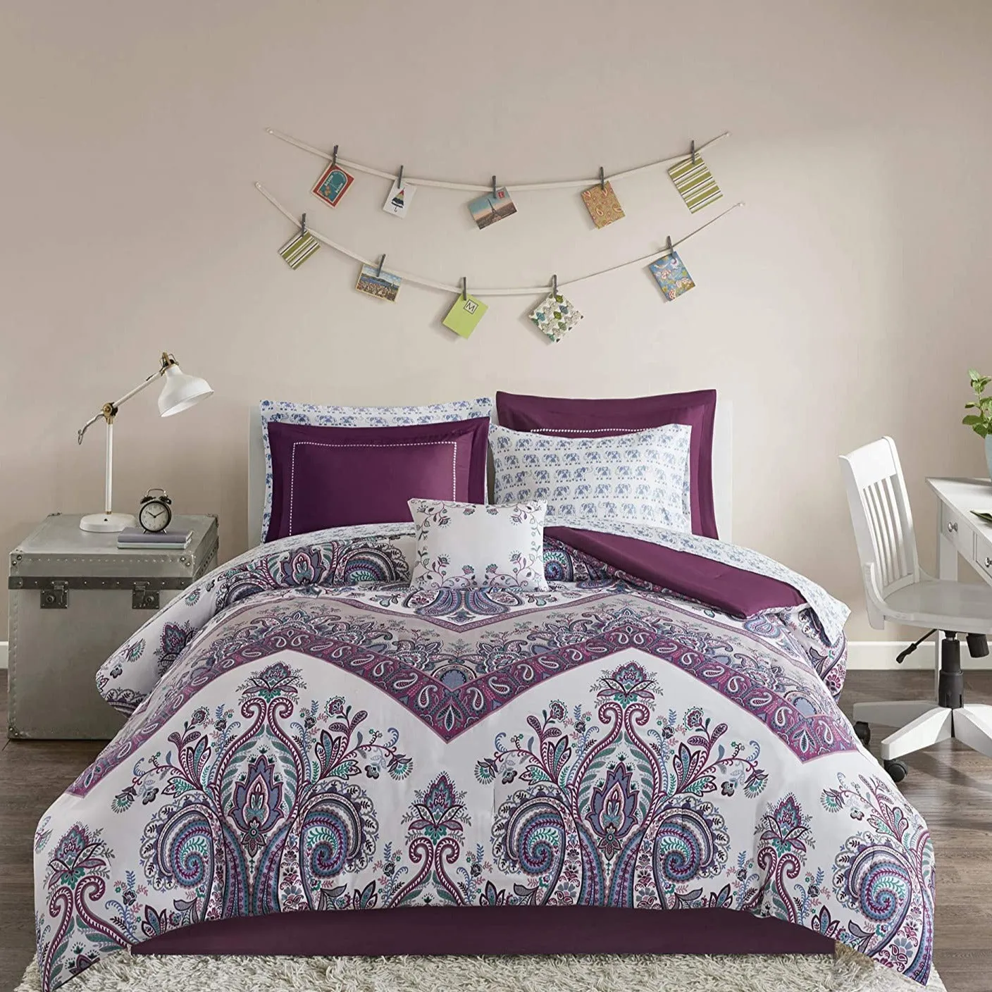 The Floral Paisley Purple Bed Set