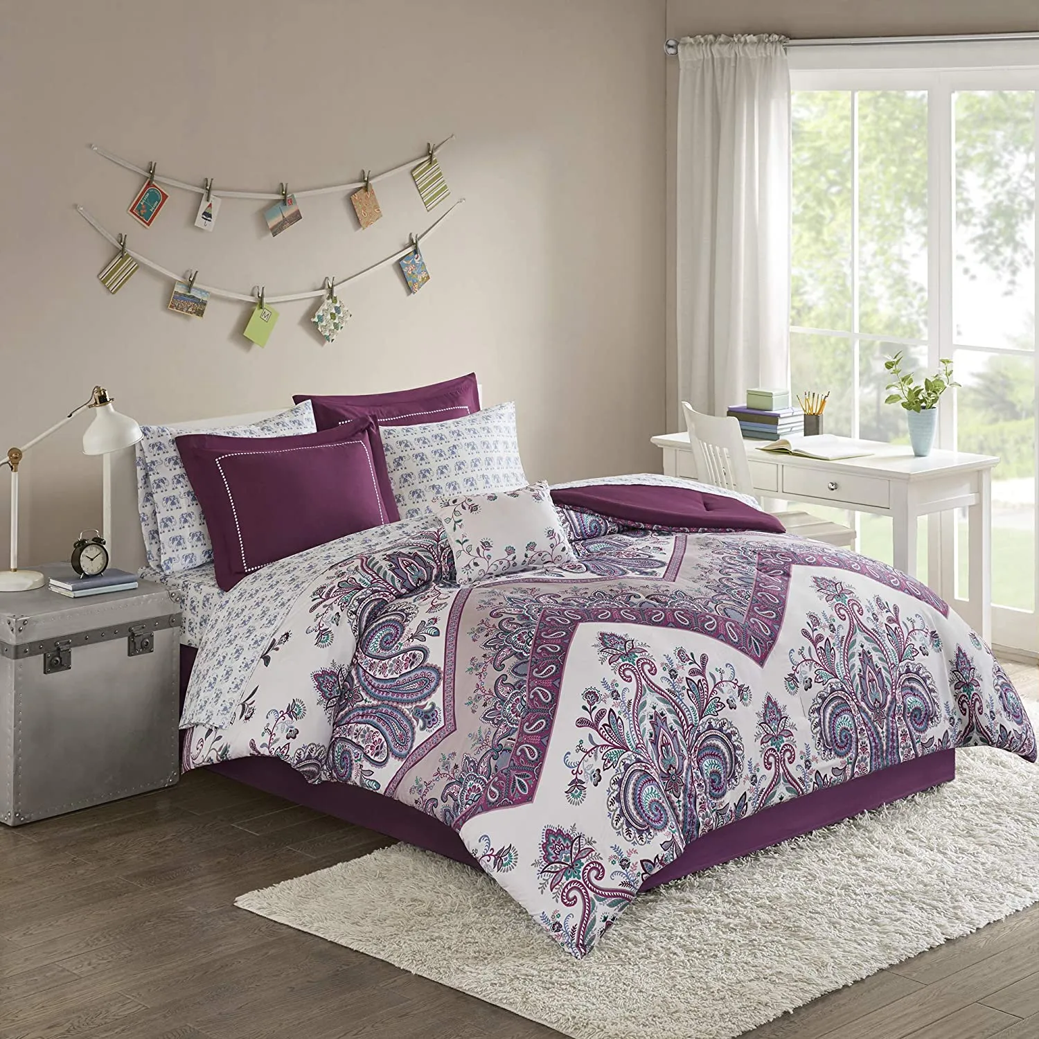 The Floral Paisley Purple Bed Set