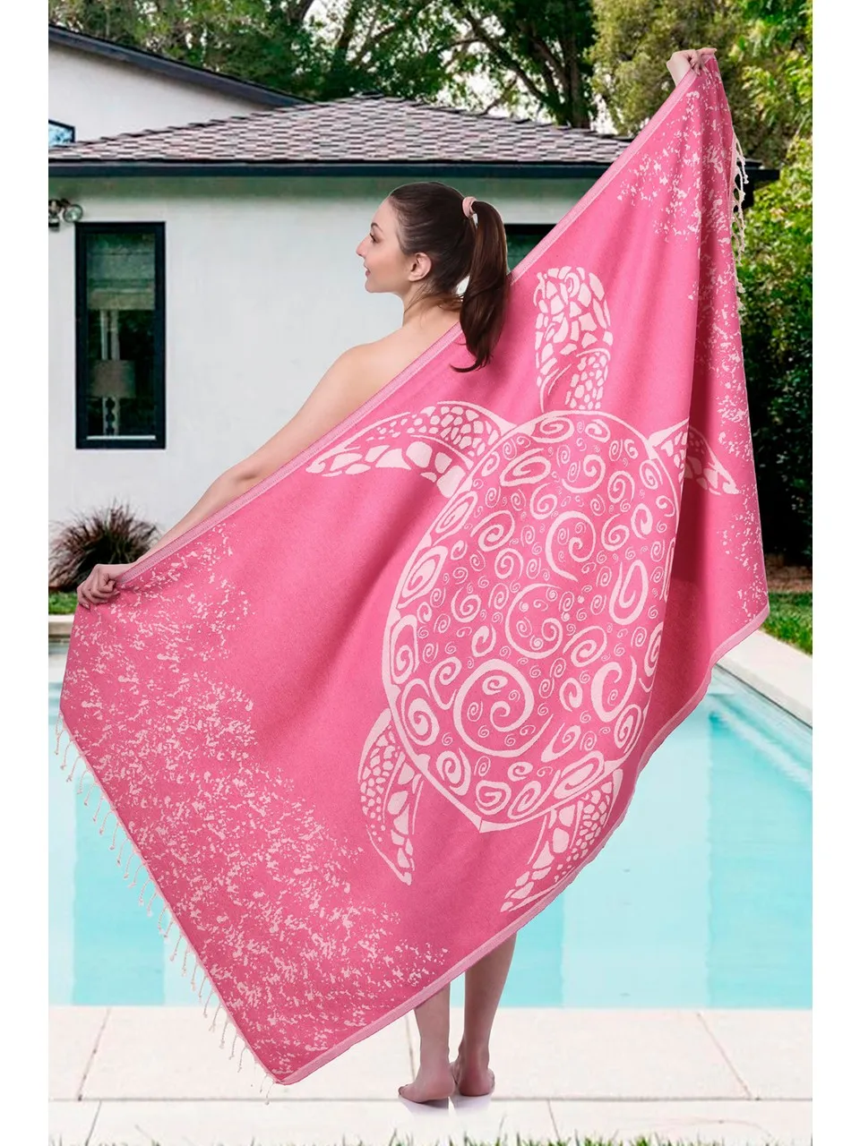 The Original Pink Turkish Turtle Beach Towel