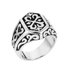 Thor's Hammer Inspired Stainless Steel Ring for Men - Viking Heritage Jewelry