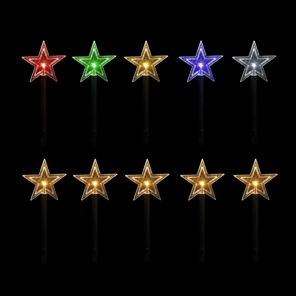 Timer Led Star Path Lights | Pack of 5 | Assorted Models