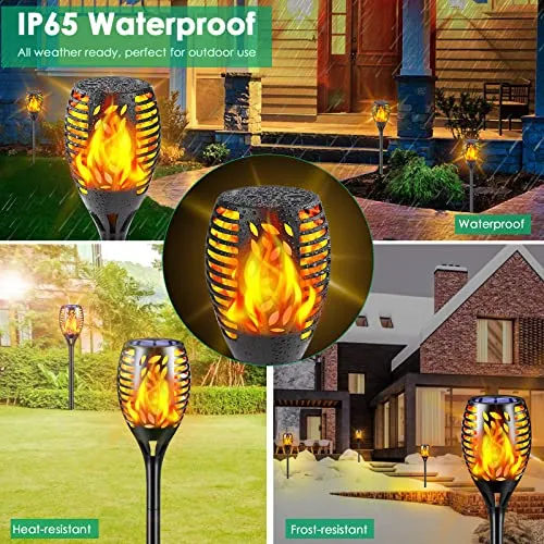 TomCare 8 Pack Solar Lights Outdoor Flickering Flames Solar Torch Lights Decorative Solar Garden Lights Solar Powered Waterproof Christmas Decorations Outdoor Lighting for Garden Patio Yard Landscape