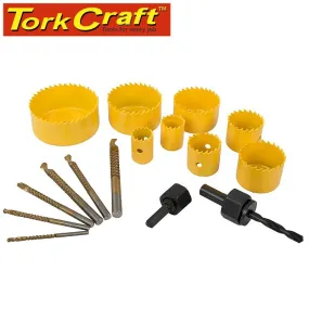 TORK CRAFT DOWNLIGHTER INSTALLERS KIT W/DR.SAWS 17PCE TCDK17