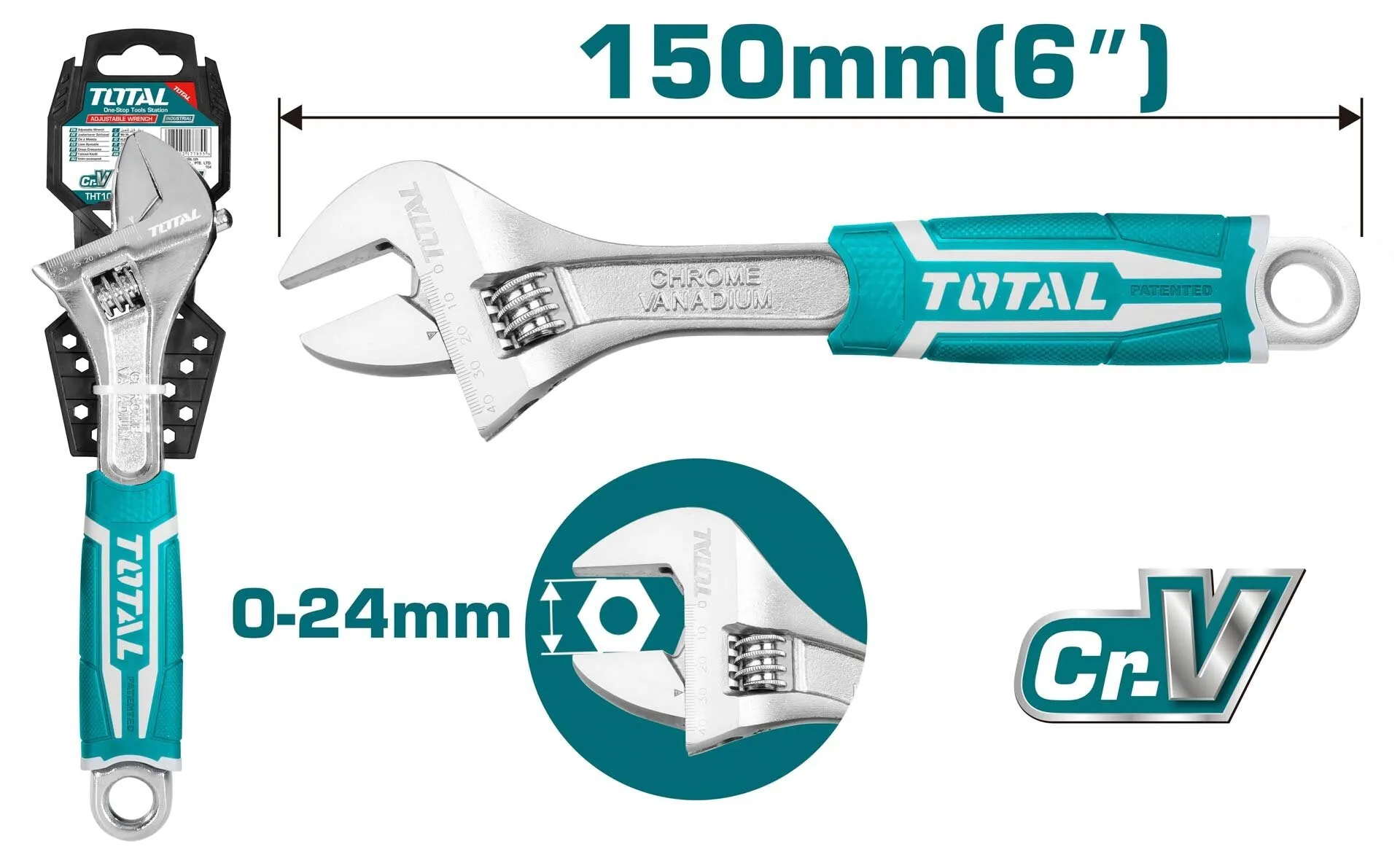 Total Adjustable wrench 6" THT101066