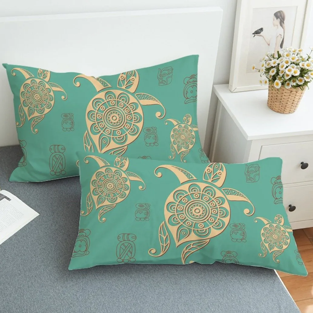 Turtles In Turquoise Duvet Cover Set