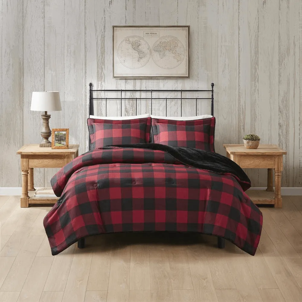 Twin/Twin XL, Red Buffalo Check Comforter set