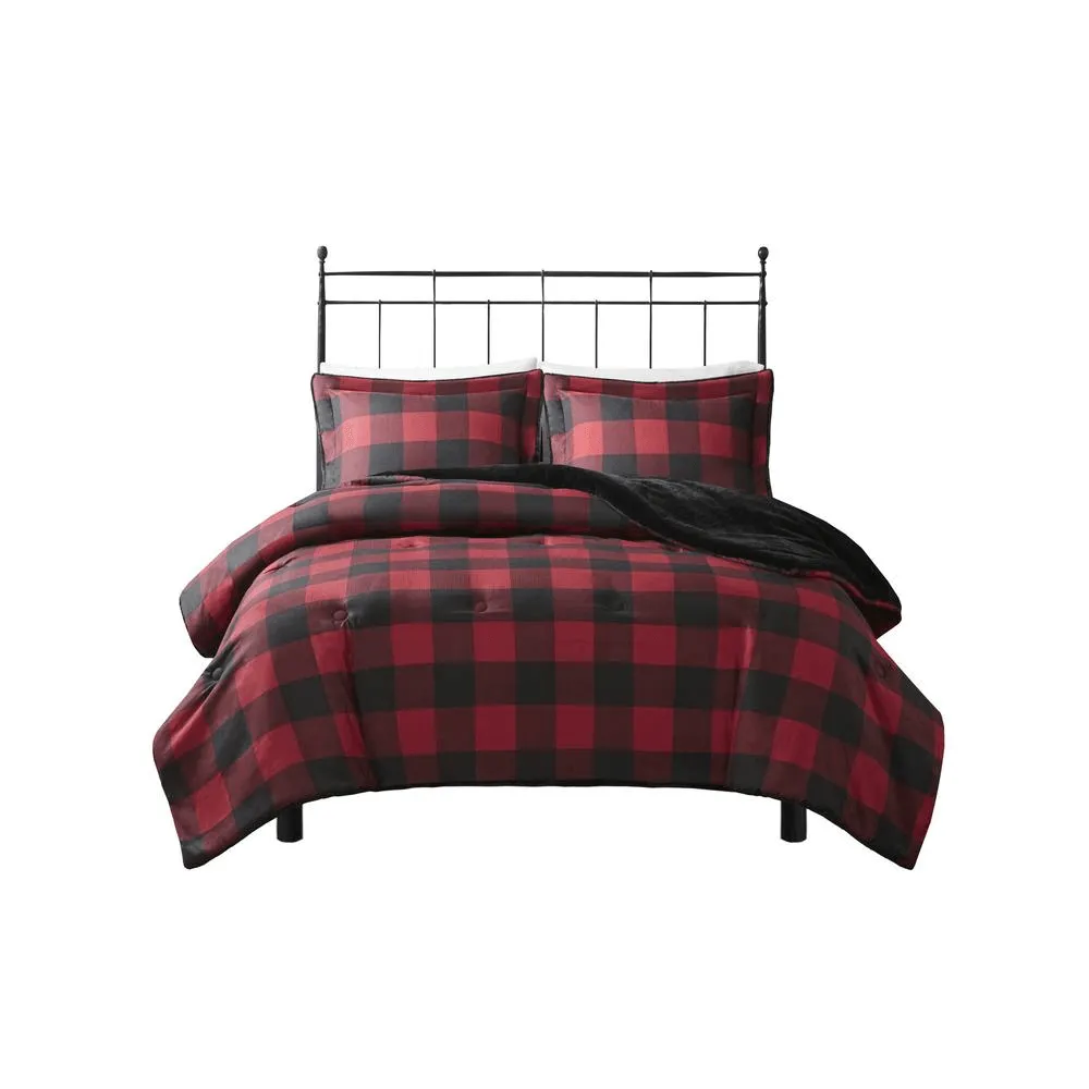 Twin/Twin XL, Red Buffalo Check Comforter set