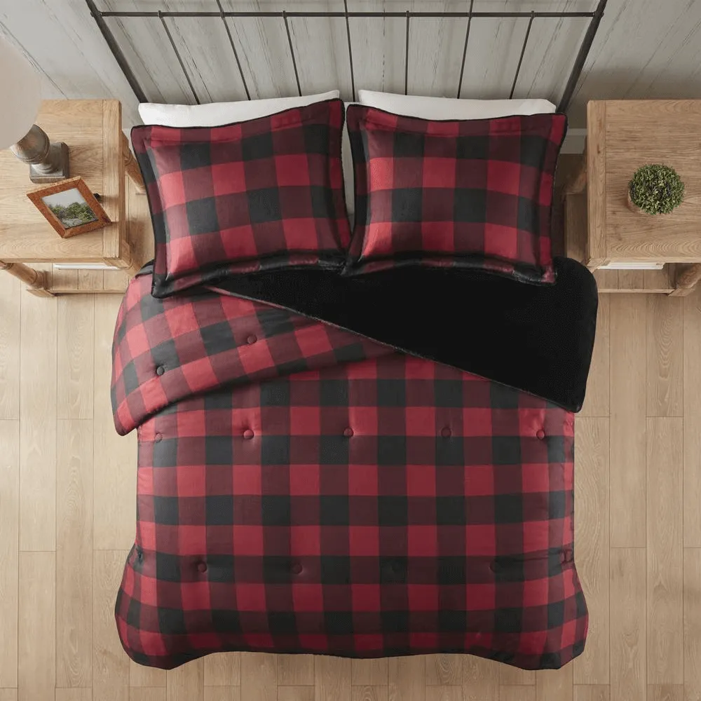 Twin/Twin XL, Red Buffalo Check Comforter set