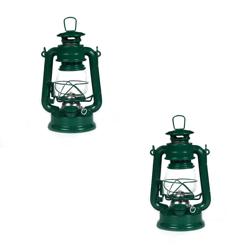 US 1-2 Pcs Hurricane Storm Camping Lantern Galvanized Steel Paraffin Lamp Travel