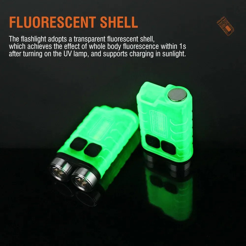 V3 EDC Keychain Light Flashlight Portable Mini Torch 900 Lumens USB Rechargeable Outdoor Emergency Work Light Camping Lantern