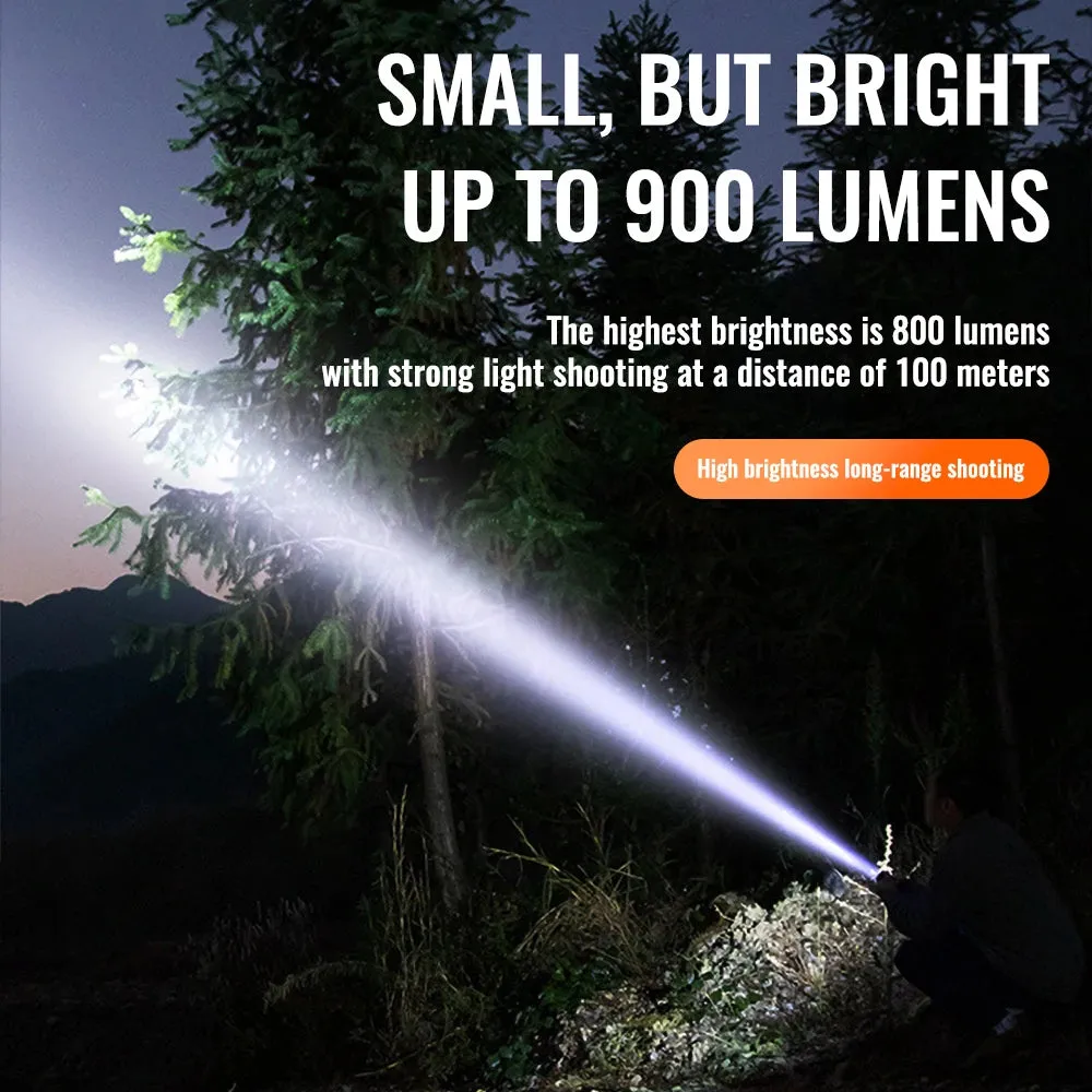 V3 EDC Keychain Light Flashlight Portable Mini Torch 900 Lumens USB Rechargeable Outdoor Emergency Work Light Camping Lantern