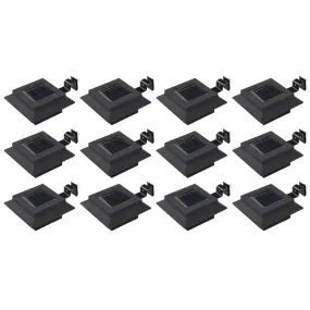 vidaXL Outdoor Solar Lamps 12 pcs LED Square 12 cm Black