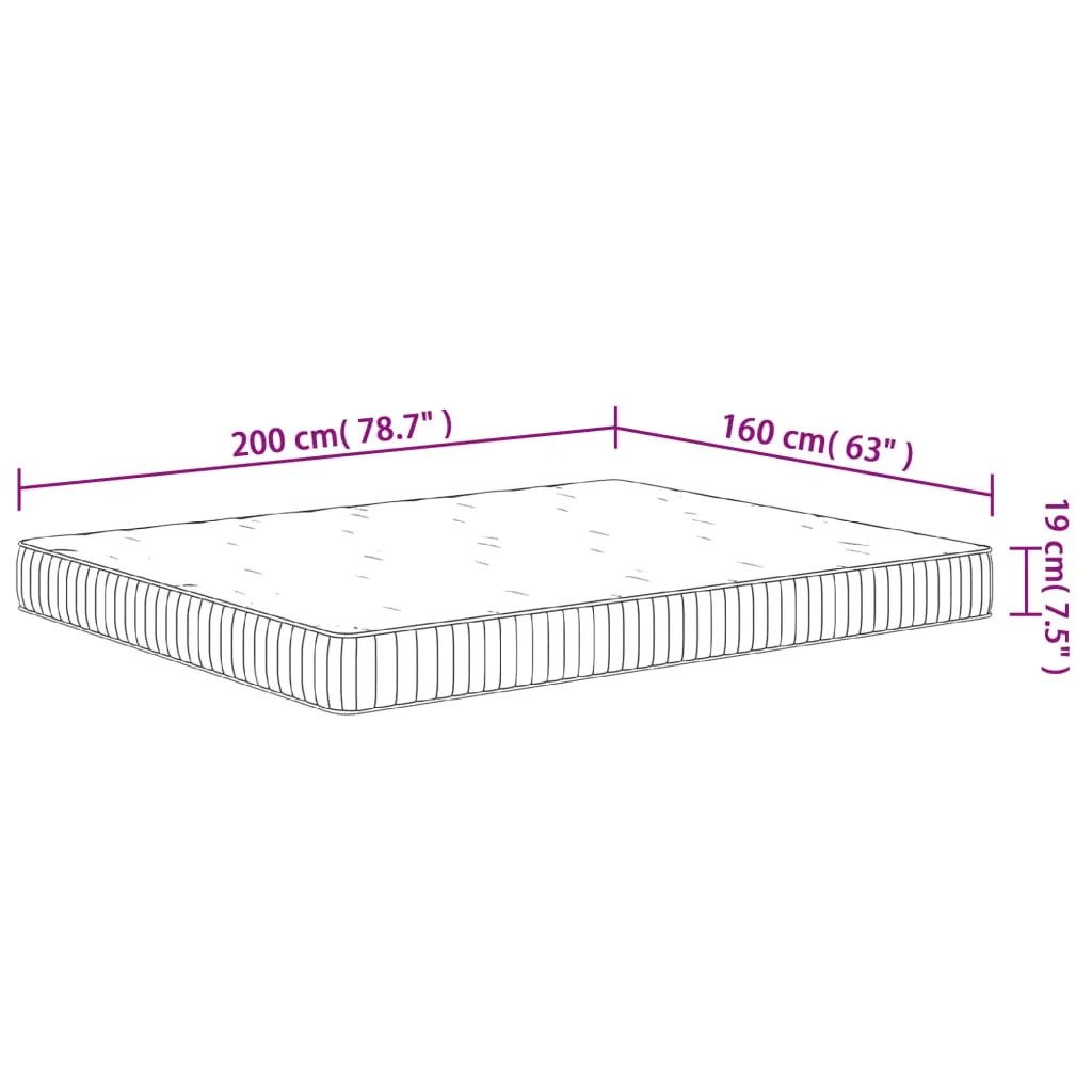 vidaXL Pocket Spring Mattress Medium 160x200 cm