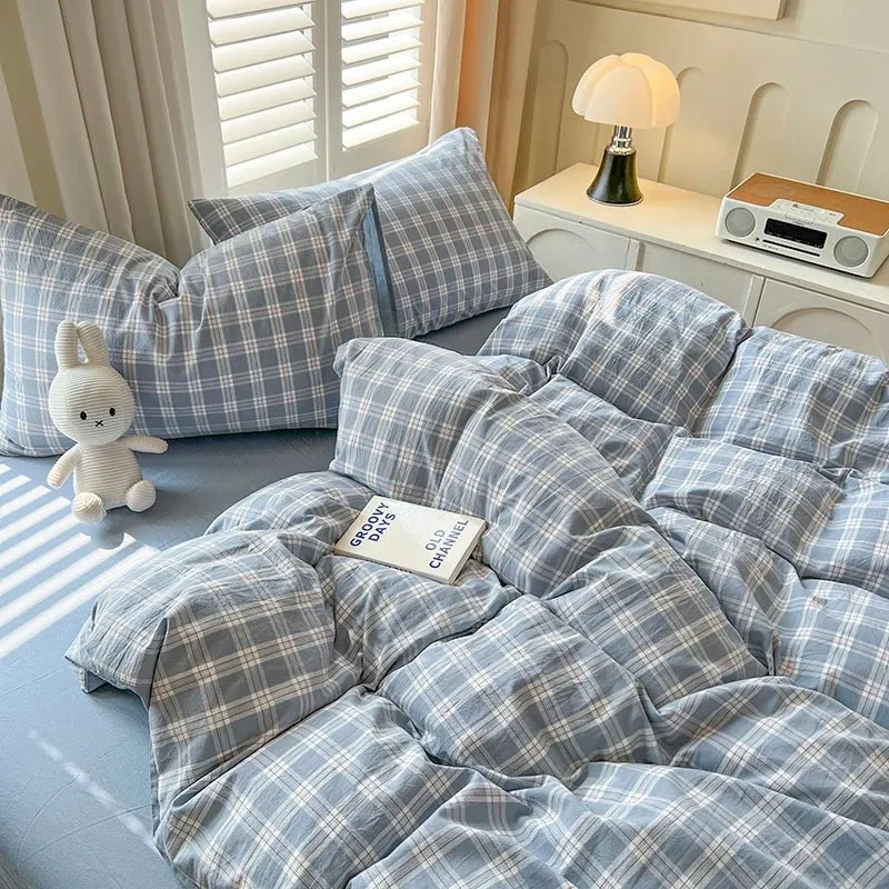 Warm Bed Linen Lattice Duvet Cover Set