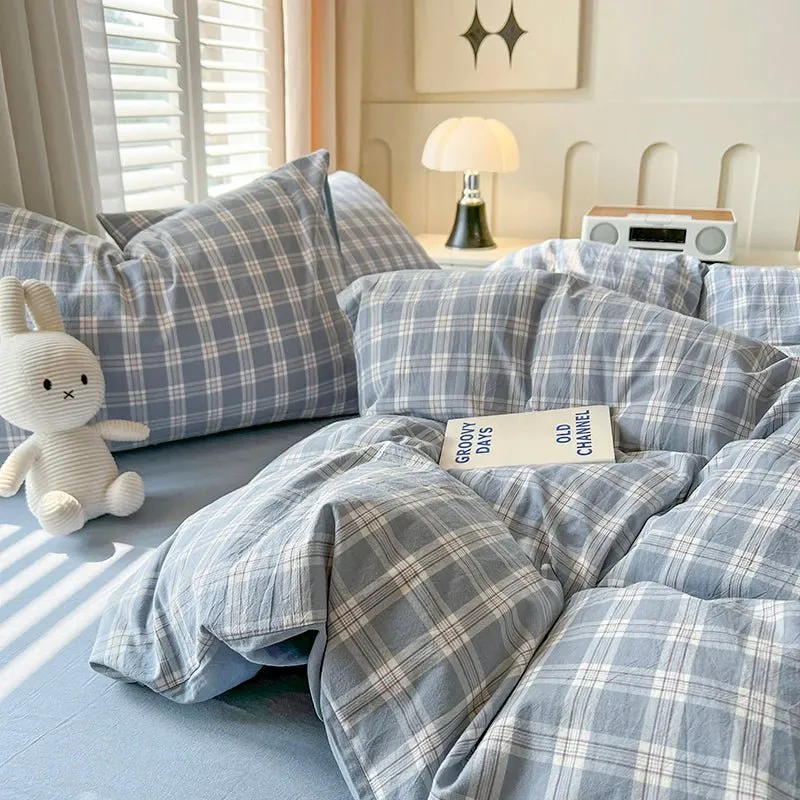 Warm Bed Linen Lattice Duvet Cover Set