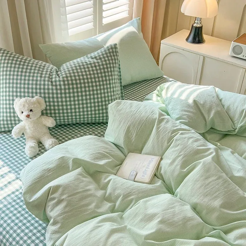 Warm Bed Linen Lattice Duvet Cover Set