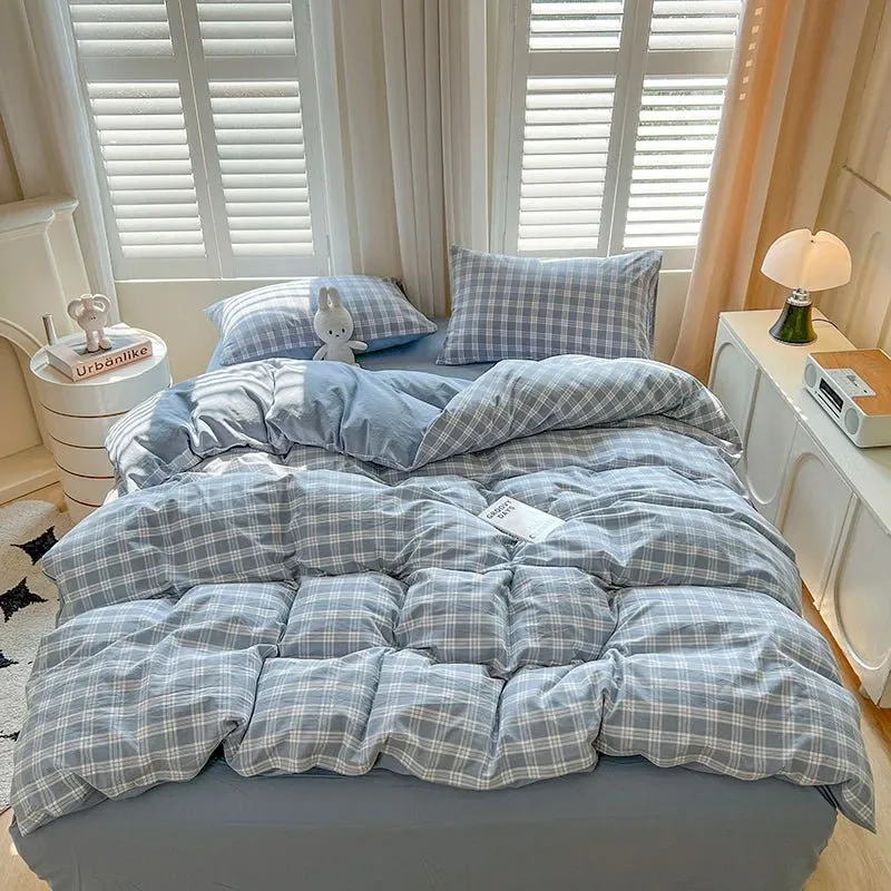 Warm Bed Linen Lattice Duvet Cover Set