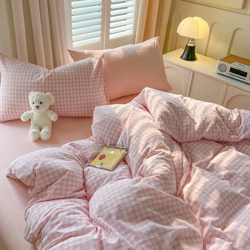 Warm Bed Linen Lattice Duvet Cover Set