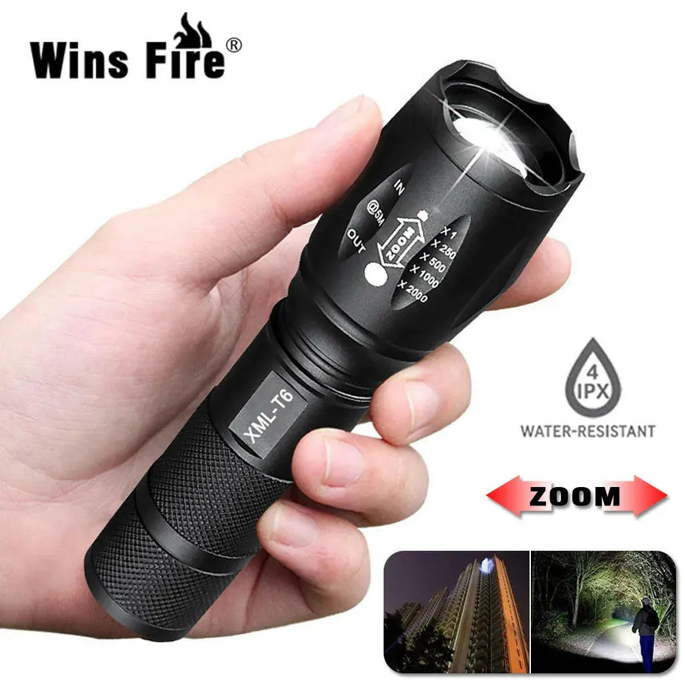 XML-T6 LED Powerful Flashlight Waterproof Lantern Torch Use 18650 Rechargeable Battery Portable Camping Tactical Flash Light