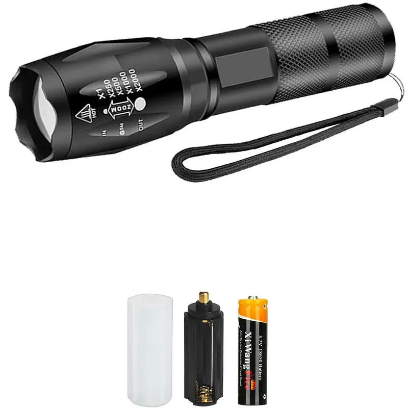 XML-T6 LED Powerful Flashlight Waterproof Lantern Torch Use 18650 Rechargeable Battery Portable Camping Tactical Flash Light