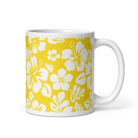 Yellow and White Hawaiian Flowers Coffee Mug