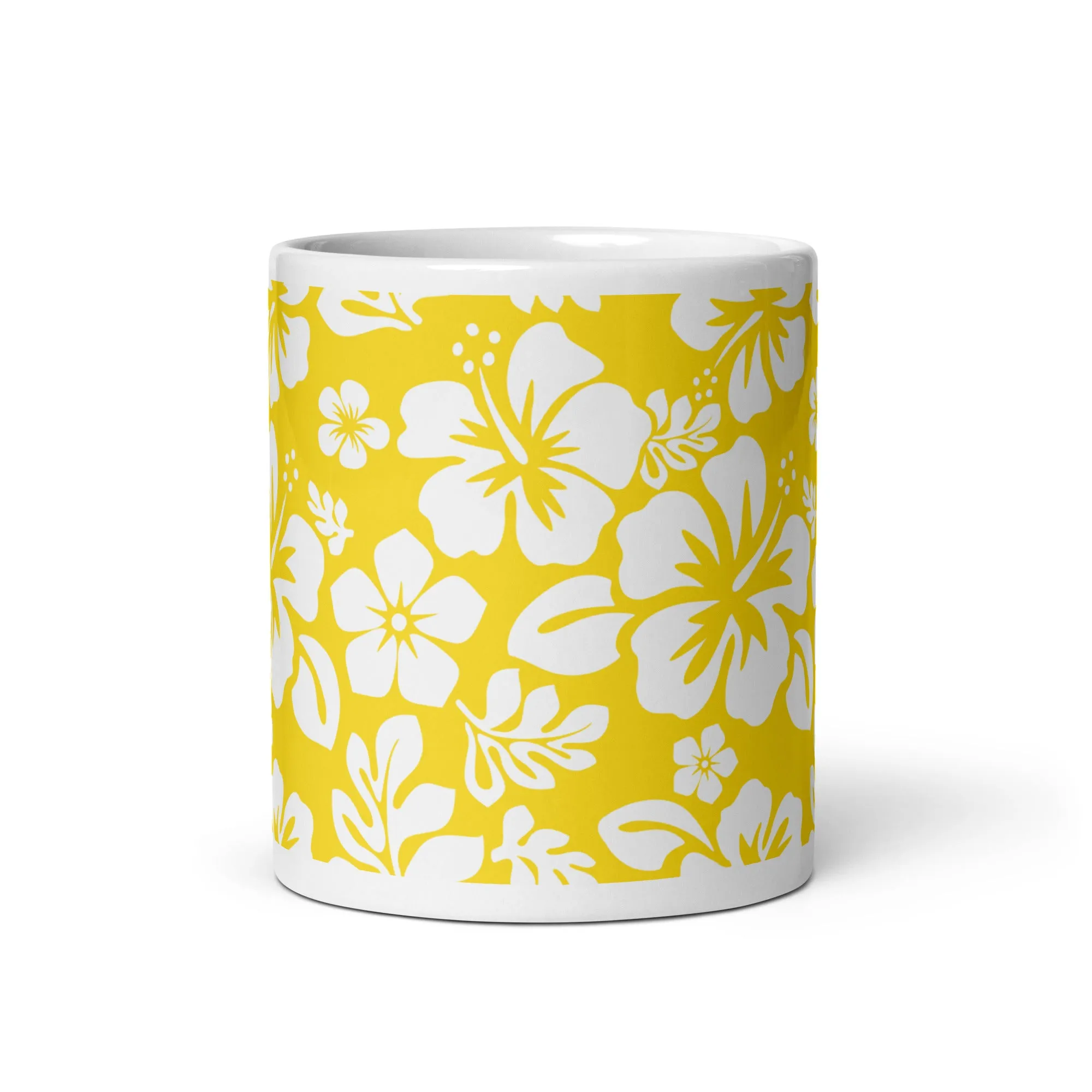 Yellow and White Hawaiian Flowers Coffee Mug