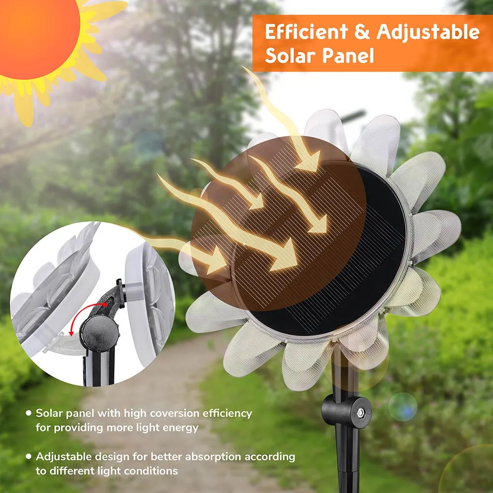 Yescom Solar Garden Light Amphibious Sunflower Light Waterproof RGB