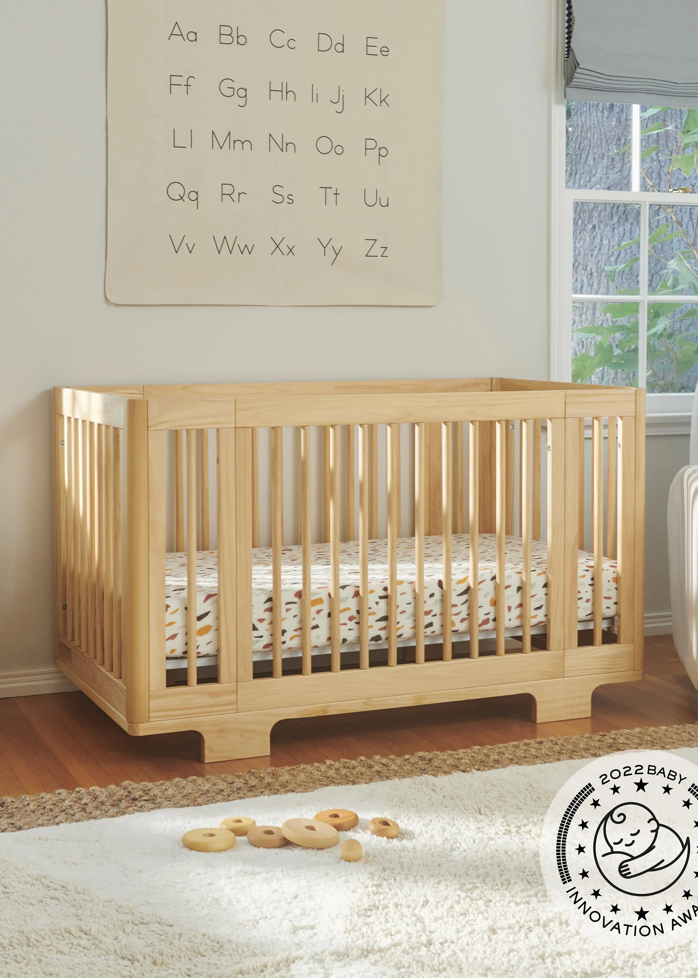 YUZU 8-IN-1 CONVERTIBLE CRIB WITH ALL AGES CONVERSION KITS - NATURAL