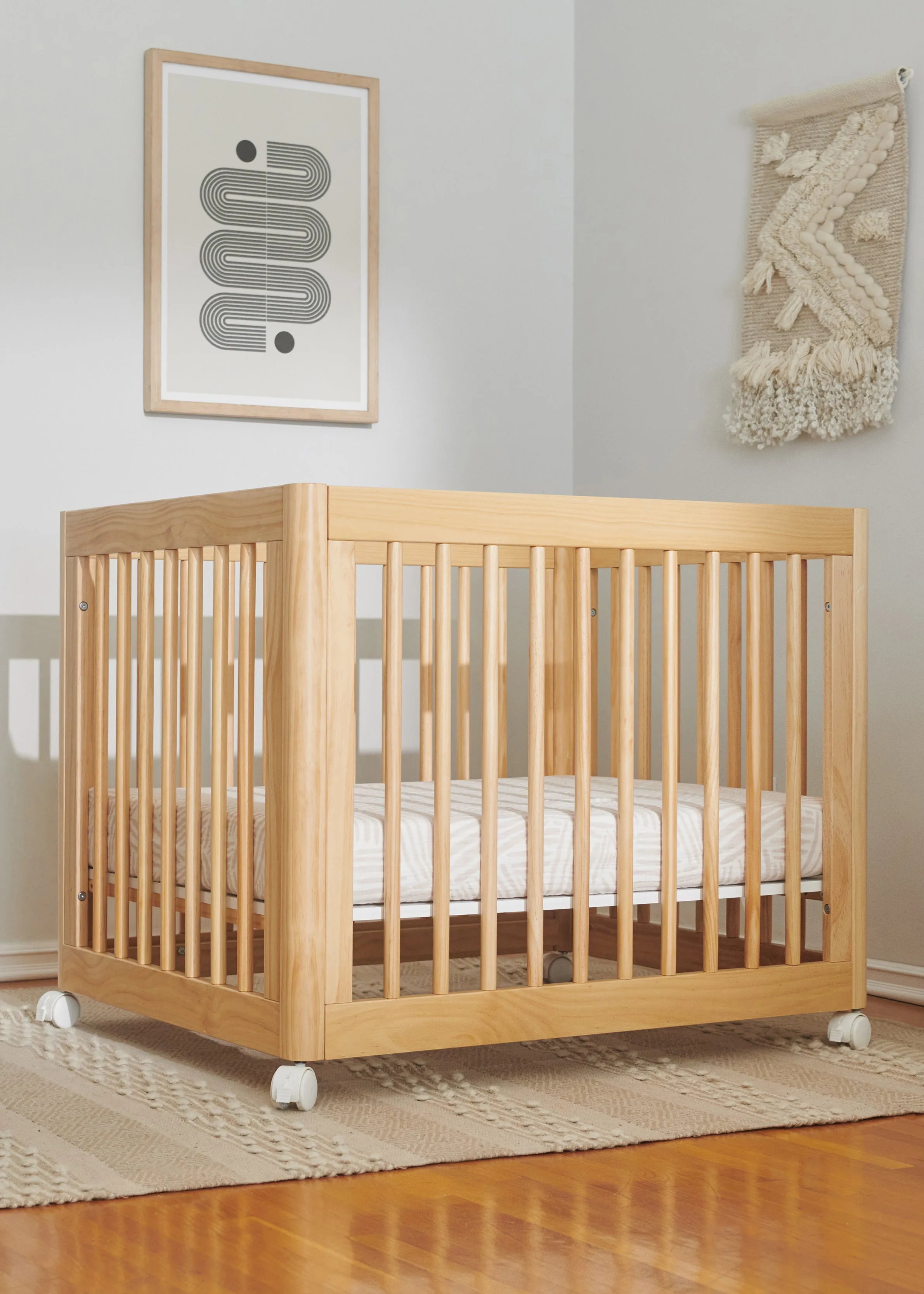 YUZU 8-IN-1 CONVERTIBLE CRIB WITH ALL AGES CONVERSION KITS - NATURAL