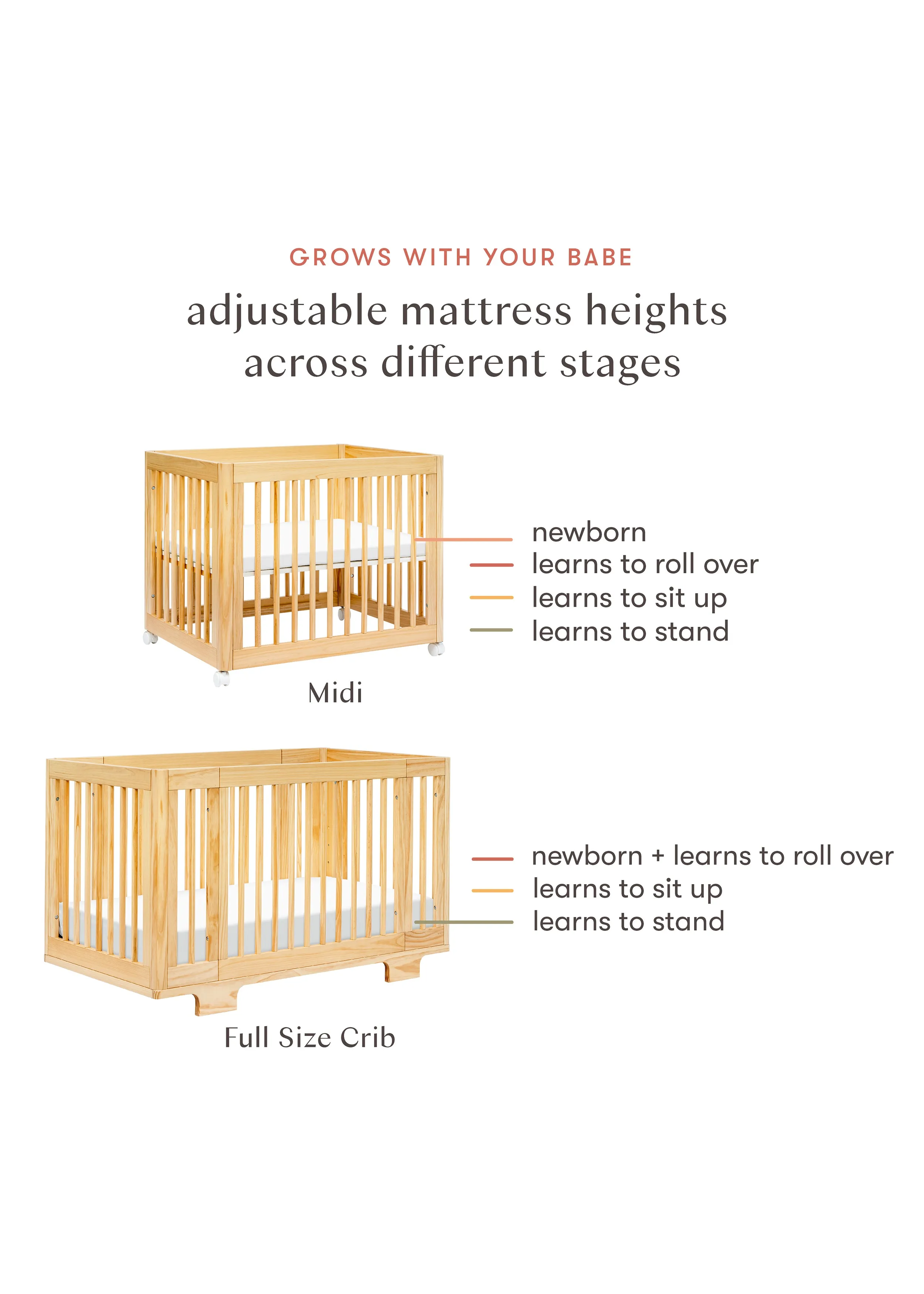 YUZU 8-IN-1 CONVERTIBLE CRIB WITH ALL AGES CONVERSION KITS - NATURAL